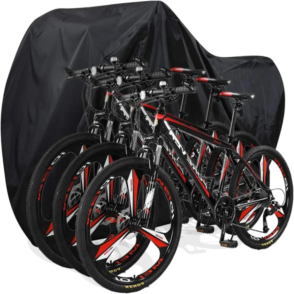 Bicycle Cover for 3 Bikes Waterproof Outdoor Bicycle Storage Anti-UV Cold Weather Rain Snow Wind Proof Tarp Tent Shed Dust Dirty