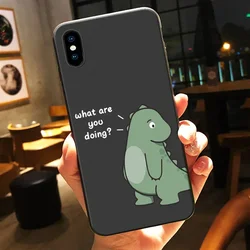 Cartoon Dinosaur Couple Silicone Phone Case - Soft and Stylish Cover - iPhone 12 Mini (Style 1)