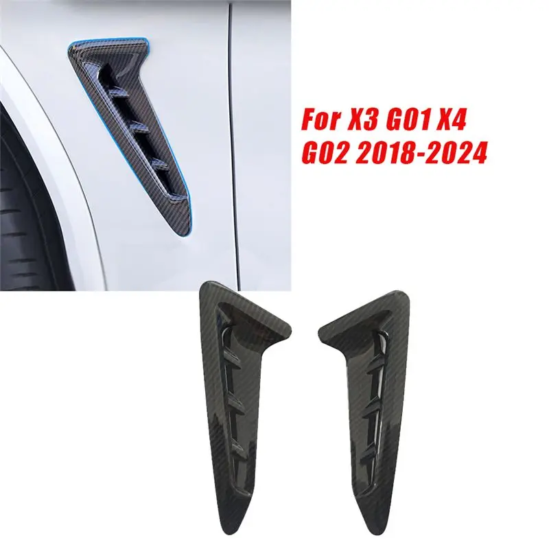 BMW X3 G01 X4 G02 2018-2024 차량용 프론트 사이드 펜더 에어 아웃렛 커버 트림 (클래시-1쌍) 카본 스타일링 벤트 펜더 교체품