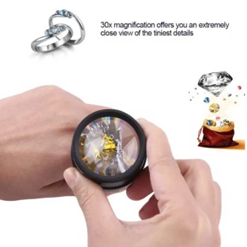 Magnifying Glass 30x36 Optical Portable Pocket For Jewelry Coin Stamps Watch Repair