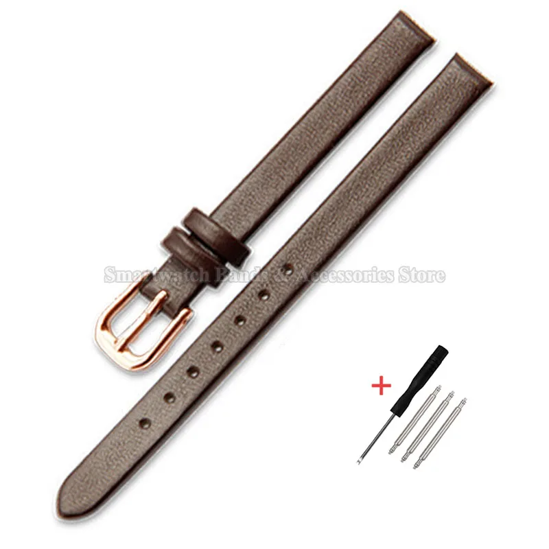 Elegant Ultra-Thin Leather Watch Strap - Soft Wrist Band with Pin Clasp