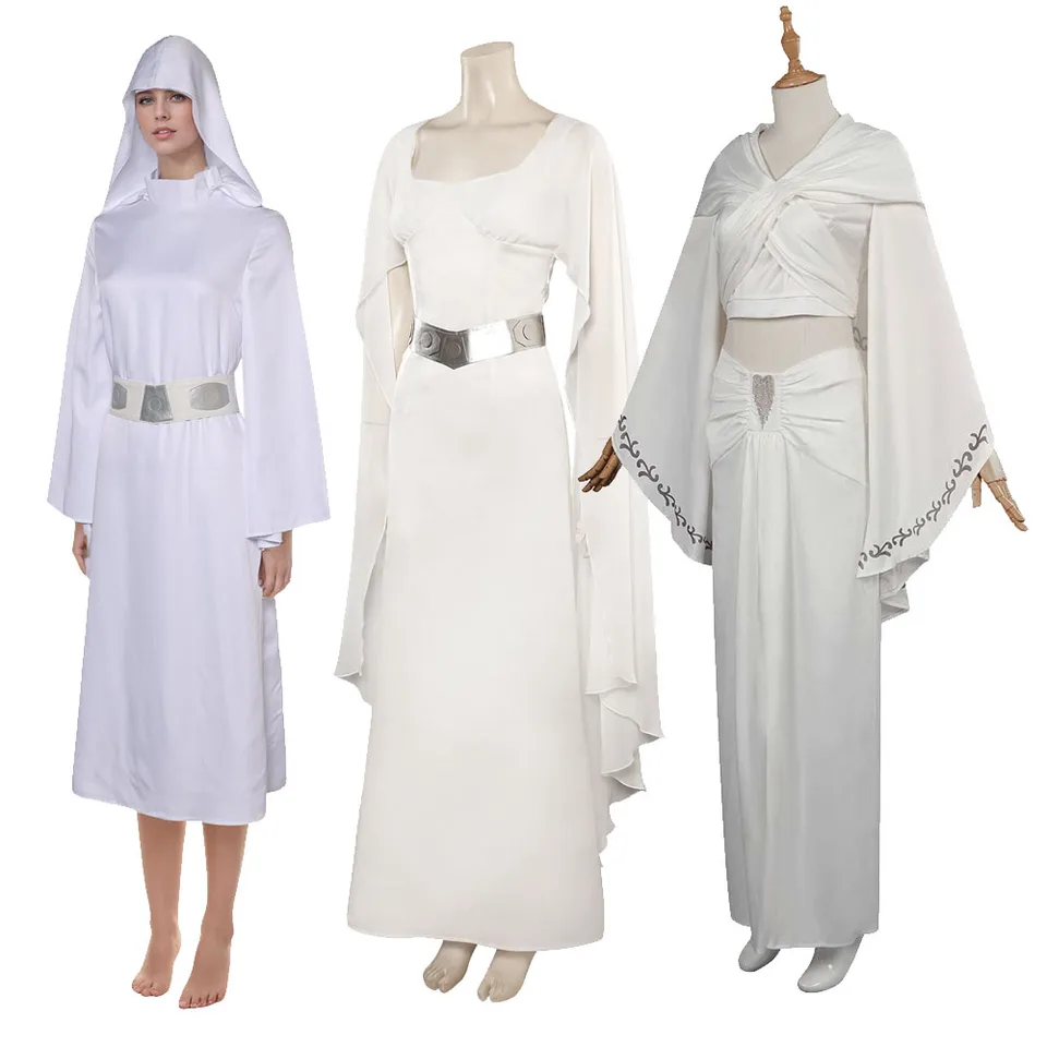 Taeyue Princess Leia kostuum dames Leia Cosplay trouwjurk robe volwassenen Halloween carnaval outfit pak, M