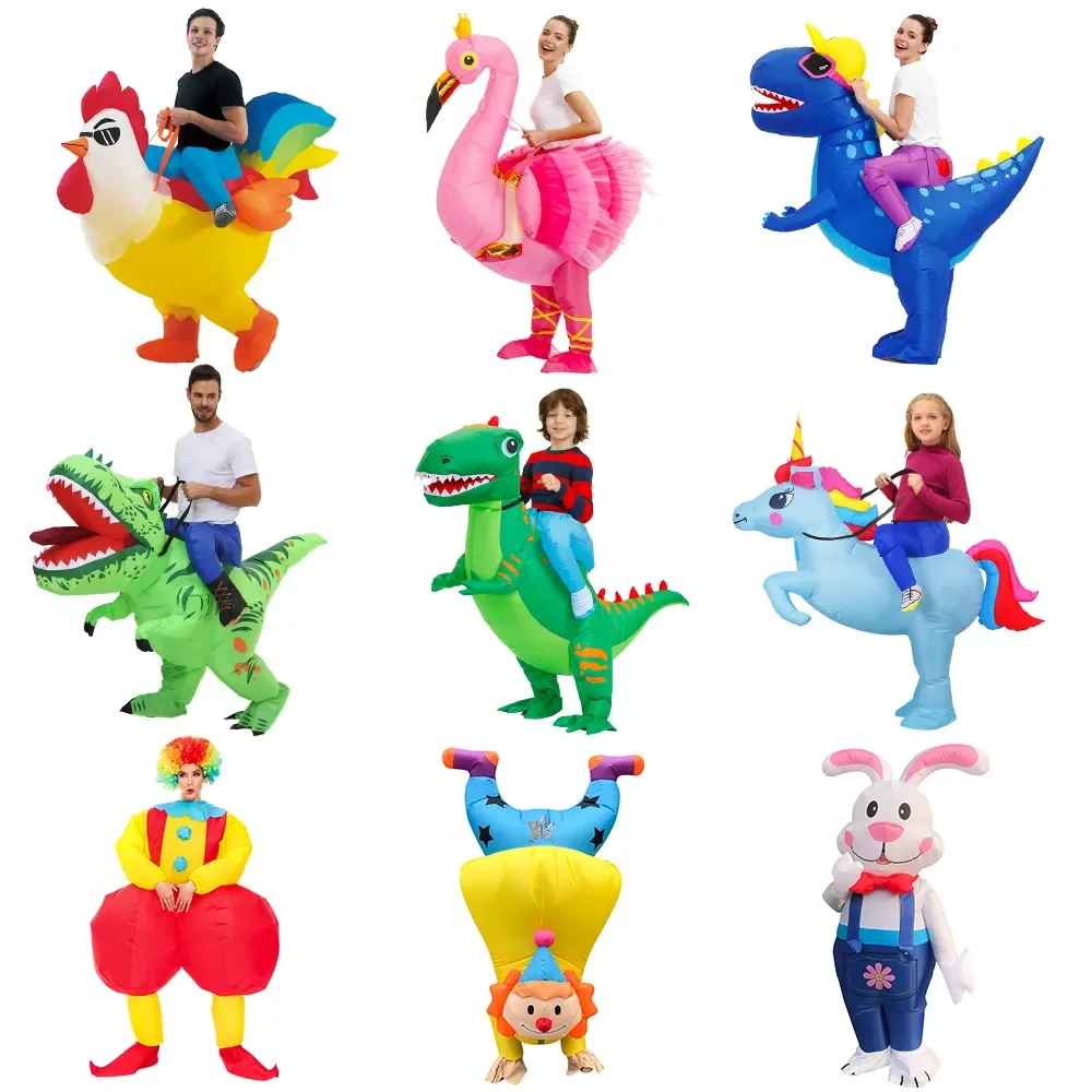 

HOT Anime Dinosaur Inflatable Costume Party Mascot Alien Costumes Suit Disfraz Cosplay Halloween Costumes For Adult Kids Dress