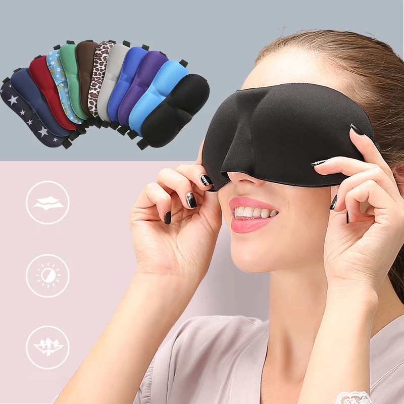 3D Shading Sleeping Eye Mask Block Out Light Soft Blackout Sleeping Aid Travel Eyeshade Blindfold Eyepatch Slaapmasker