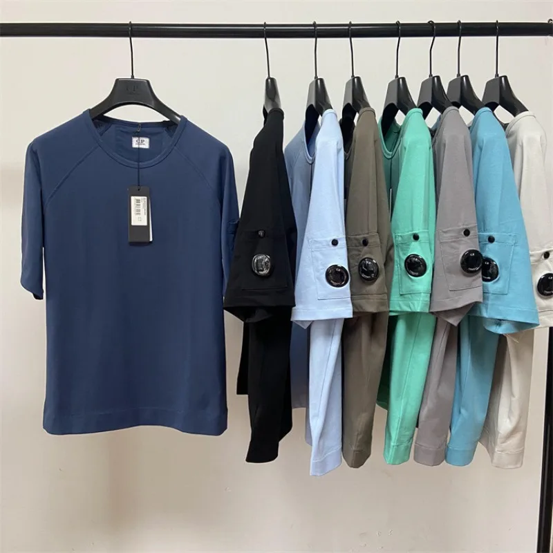 

Summer CP Mens T Shirts Street Couple Solid Color Casual Loose Cotton Short-sleeved Youth T-shirts for Women Mens Clothing 2023