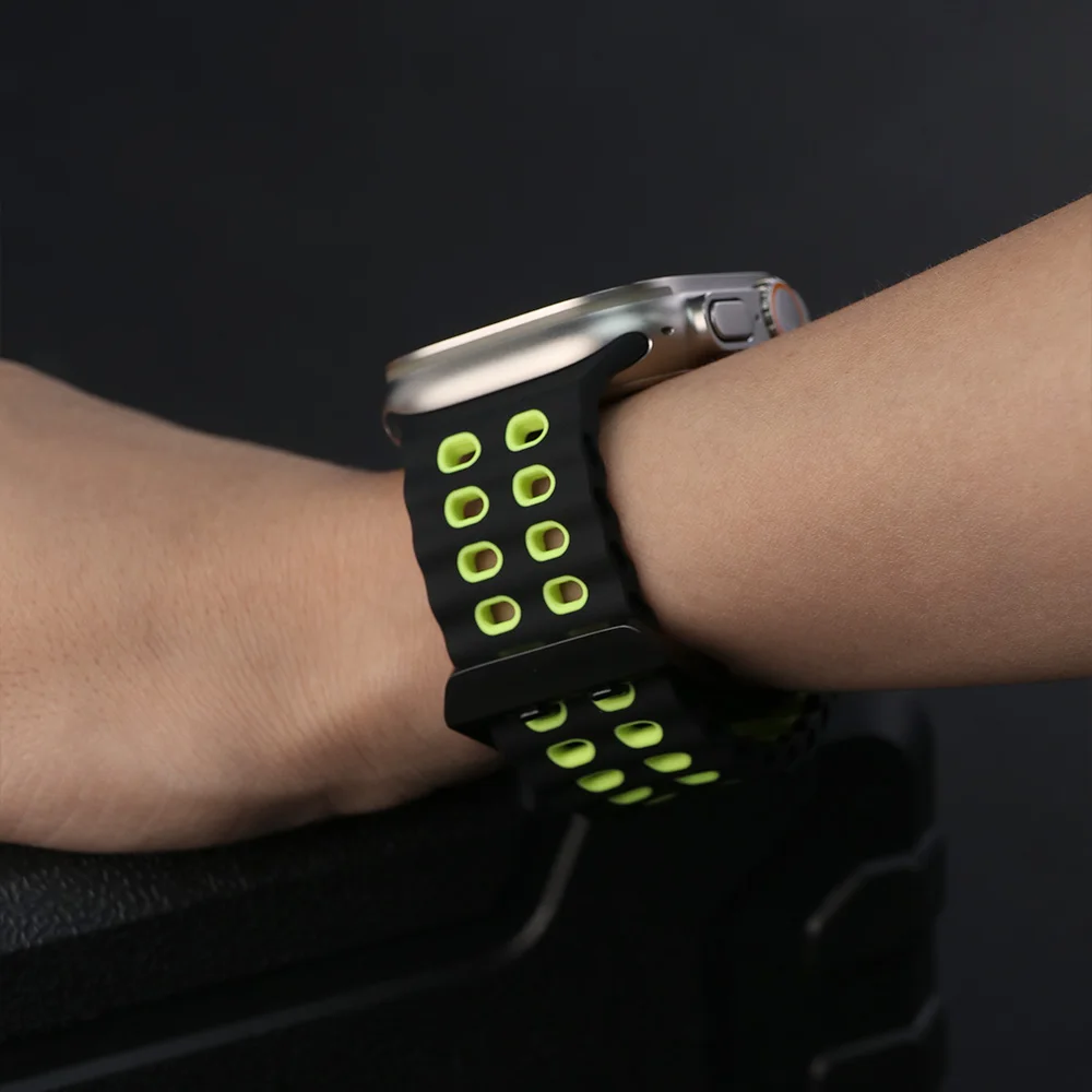 Breathable Silicone Sports Strap for Smartwatches (49mm, 46mm, 45mm)