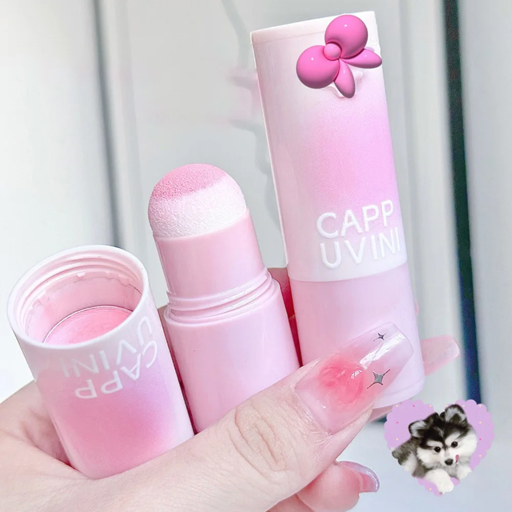 Cappuvini Natural Pink Color Blusher Stick Face Blusher Patting Powder Blusher for Cheeks Cute Korean Style 5