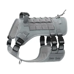 Enhanced No - Pull Dog Harness with Handle - Soft Padded & Reflective Vest for Easy Control - Ideal for Outdoor Walking & Training (Gray)