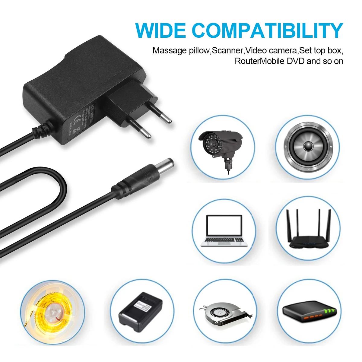 5V 12V 24V LED Power Supply Adapter 2A 3A 5A 8A 10A 1A EU US AU UK Plug Transformer 110V 220V AC to DC LED Strip Charger Convert — view 3