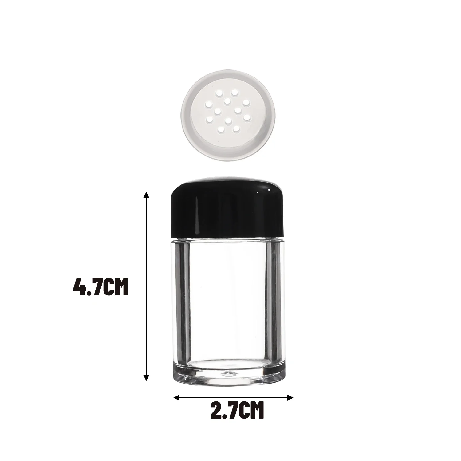 Plastic Spice Jar Kitchen Storage Salt Powder Clear Bottles Condiment Dispenser with Shaker Lid Seasoning Container