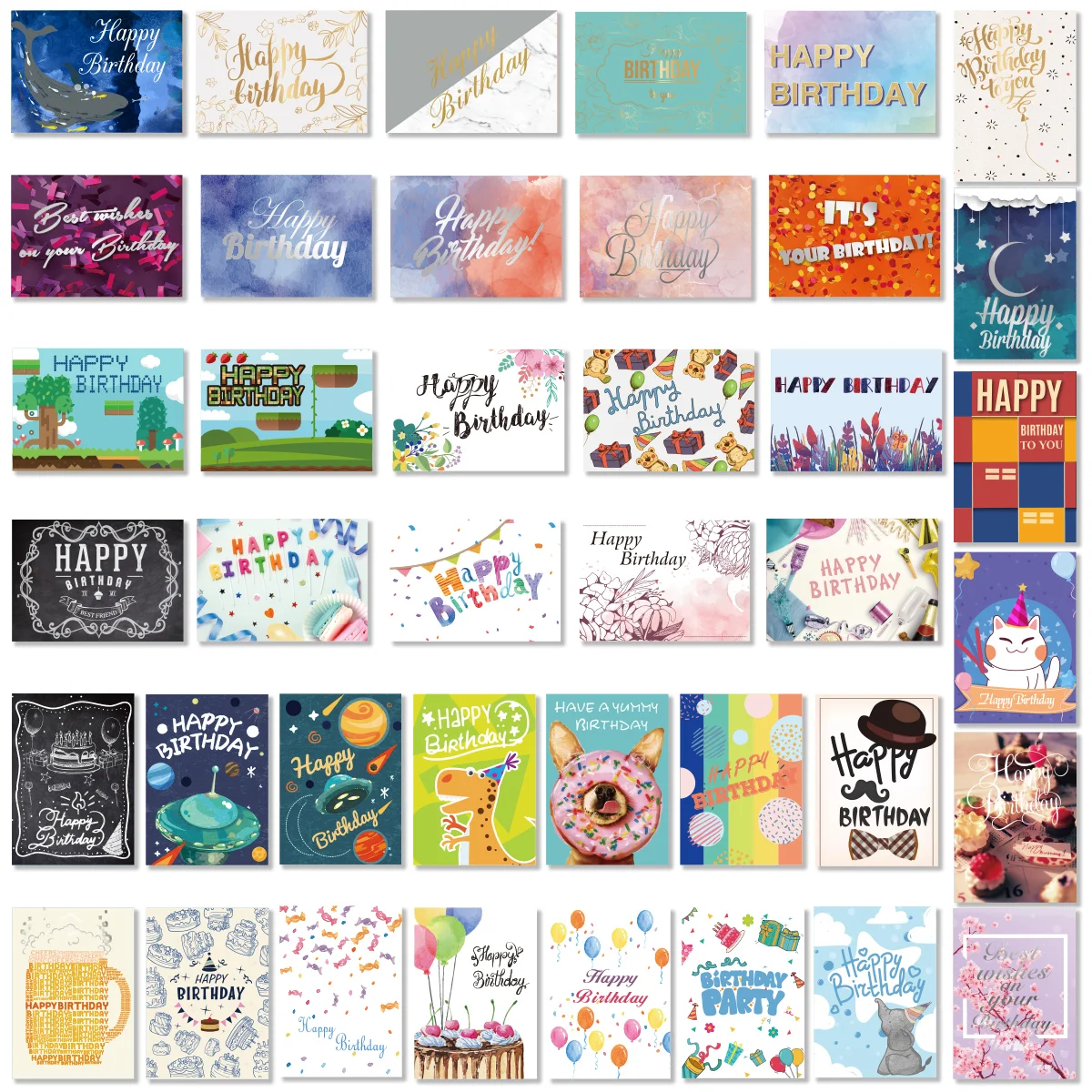 Birthday Cards with  Envelopes Creative Birthday Cards Bulk Box Set Party Supplies