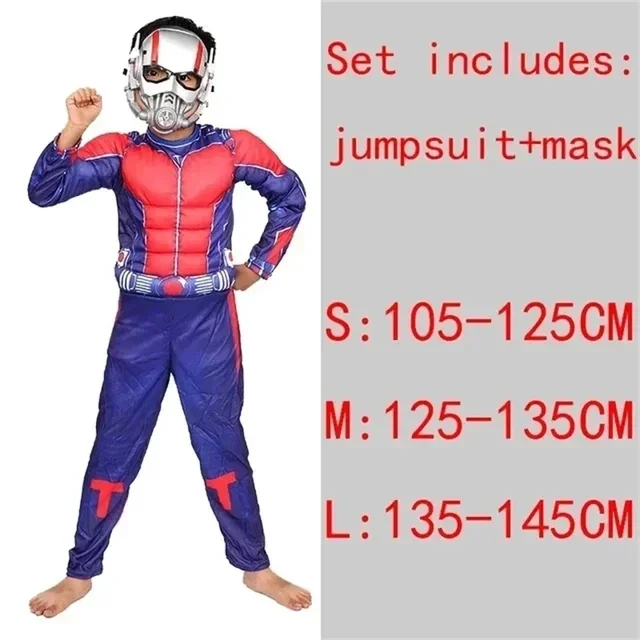 thumbnail image 1 of Disfraz de superhéroe Spider Man, Capitán América, Iron Man, Thor, Hulk, Batman, mono musculoso para niños, fiesta de Halloween, 1 of 5