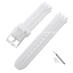 Waterproof Silicone Sport Watch Strap - 18mm Rubber Wristband Replacement - 18mm (Transparent)