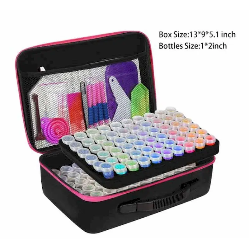 120 Grids Diamond Painting Tools Kits Accessories Container Storage Bag Grids Box Pen Carry Case painting by numbers kits painting by numbers