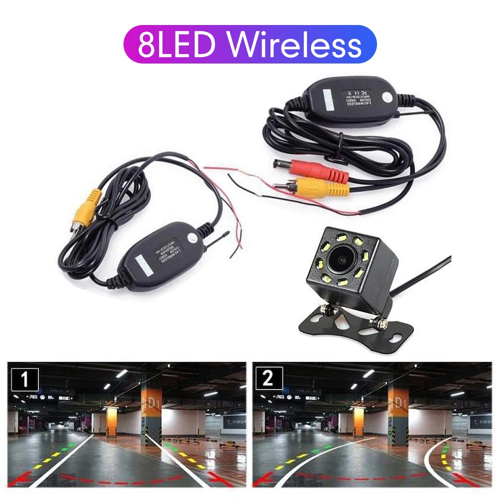 PolarLander Telecamera Posteriore Per Auto CCD Impermeabile Con 4 LED - Visione Notturna, Angolo 140°, Linee Di Parcheggio
