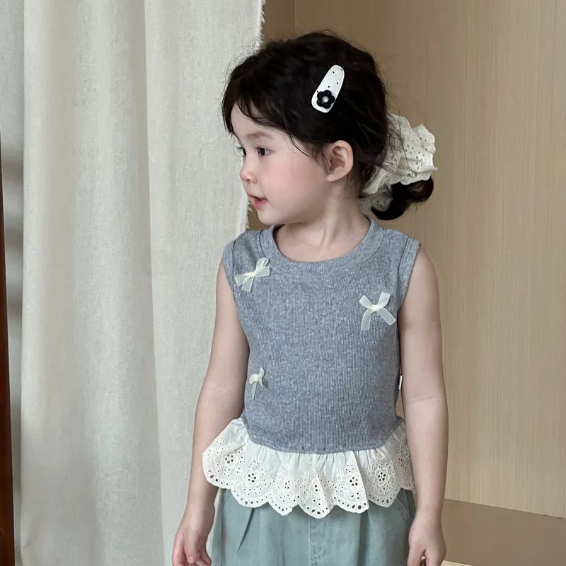 Girls Summer Sleeveless Cotton T-Shirt