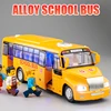 1/32 Alloy America School Bus Model Diecasts Metal Toy Student Bus Car Vehicles Model Simulation Sound and Light Boy Kids Gifts 6