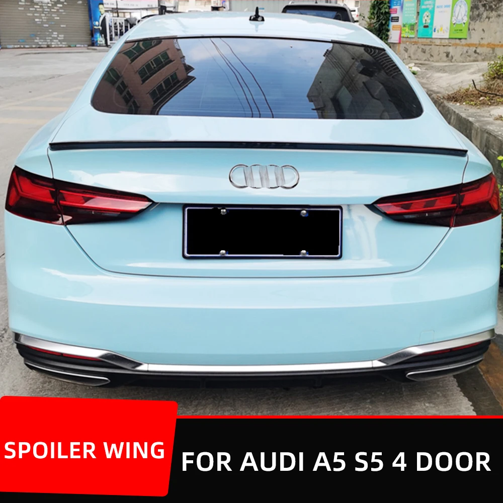 Per Audi A5 S5 Berlina 4 Porte 2017 18 19 20 21 In Fibra Di Carbonio Abs Posteriore Tronco Coperchio Auto Spoiler Ali Esterno Tuning Accessori Parti
