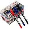 3Pc Permanent Markers Black Blue Red Double Headed Marker Pen for Paper Steel CD Glass Fabric Paint Marking Office School Supply 2