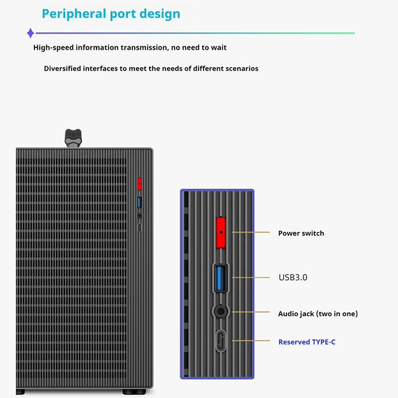 파워 트레인 X-Gamerx M1 M-ATX PC 케이스 유리 측면 투명 휴대용 휴대용 미니 컴퓨터 소형 케이스