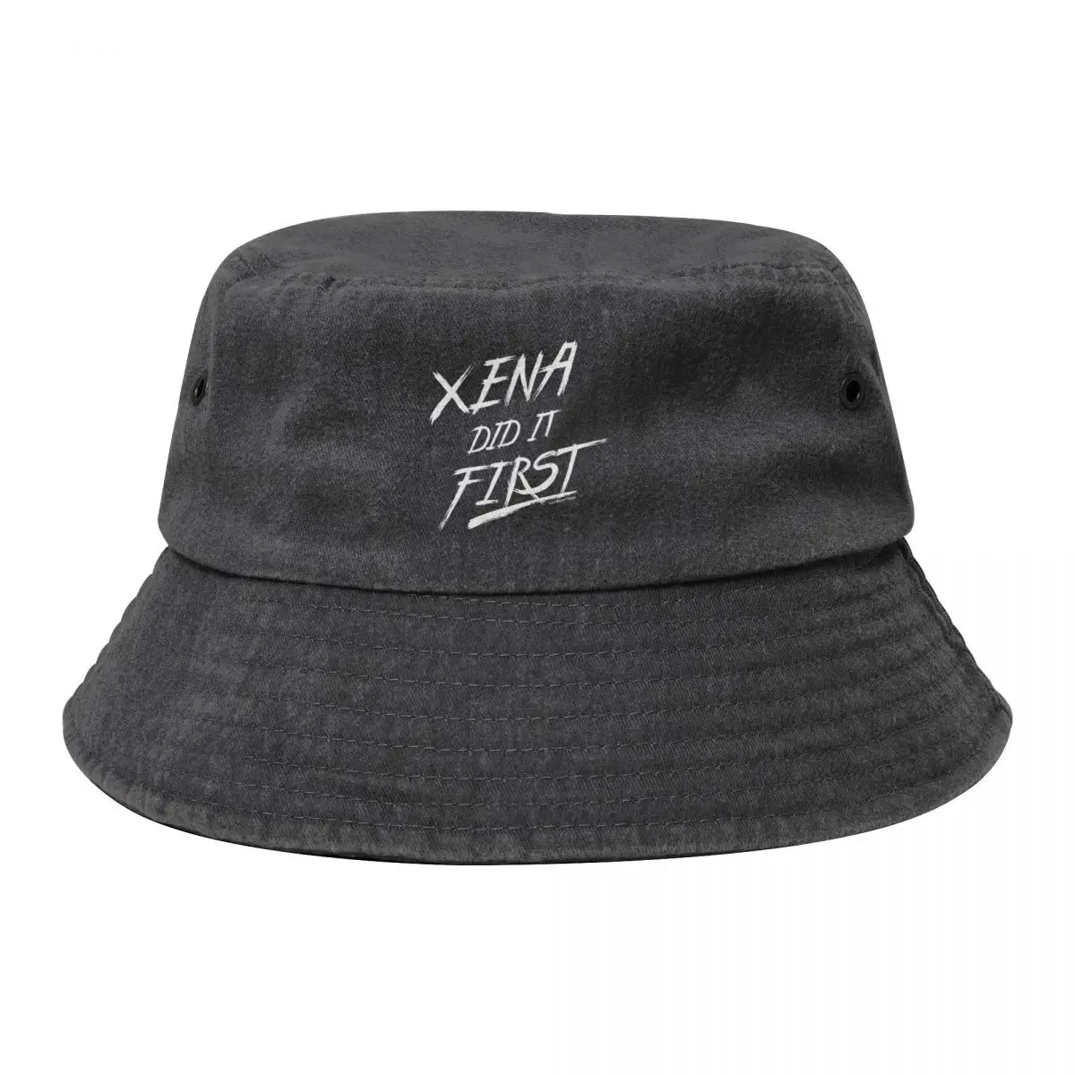 

Xena Did It First Racerback Cowboy Denim Fisherman Hat With Printing