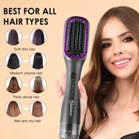 Hatteker – peigne électrique à Air chaud pour femmes, brosse à lisser les cheveux chauffants à l'anions pour cheveux lisses et bouclés 2