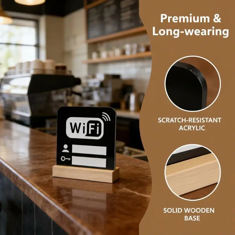 아크릴 미러 WiFi 사인보드 미니멀리즘 디자인으로 효율적인 번호 전달