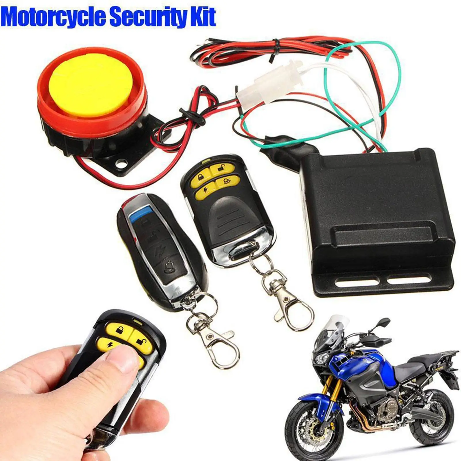 MotorcycleBikeAntitheftSecurityAlarmSystem1Set12VRemoteControlWaterproofMotorbike