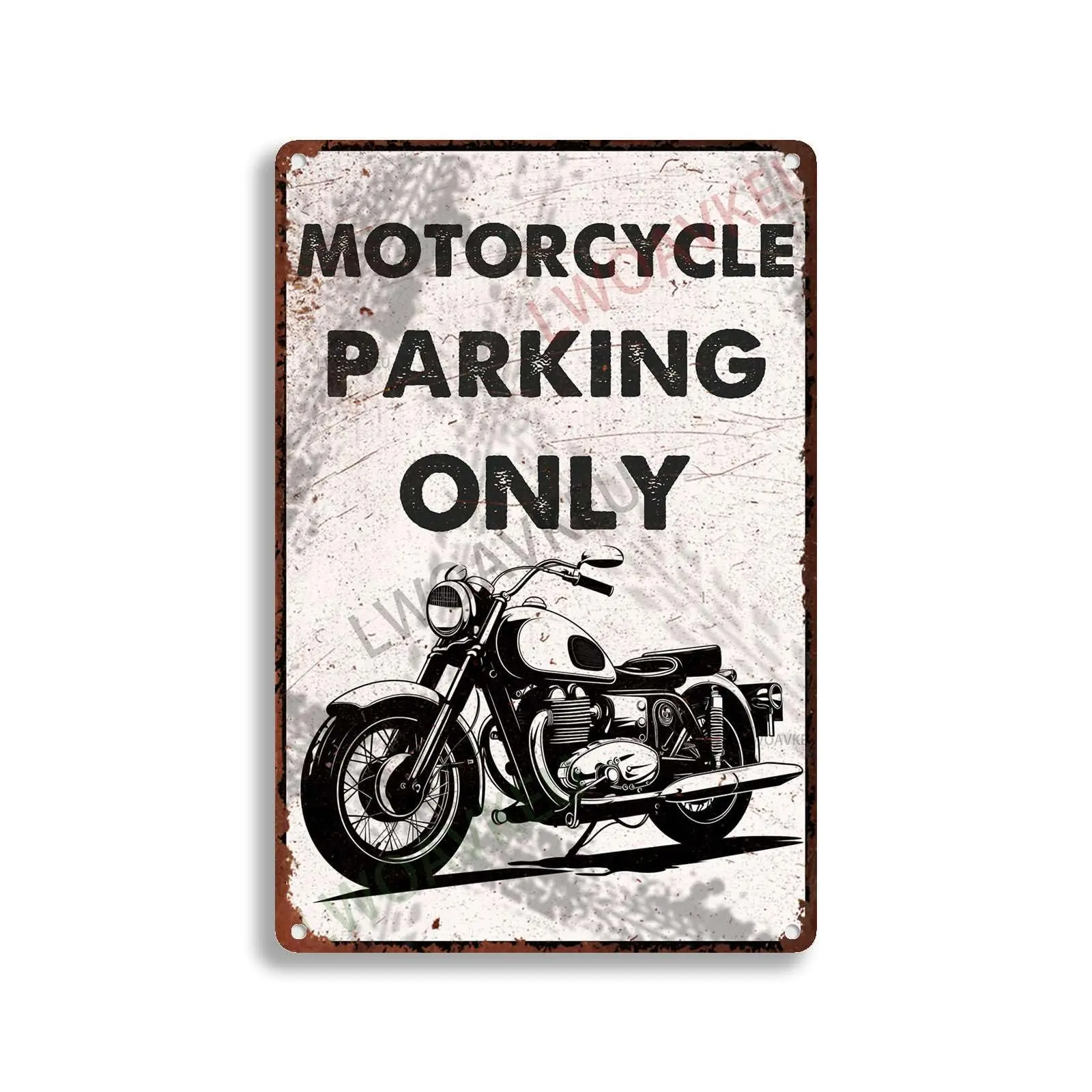 

Алюминиевый винтажный жестяной знак, стоянка мотоцикла только для дома, бара, мужской пещеры, столовой, гаража 8,00 дюйма x 12,00 дюйма