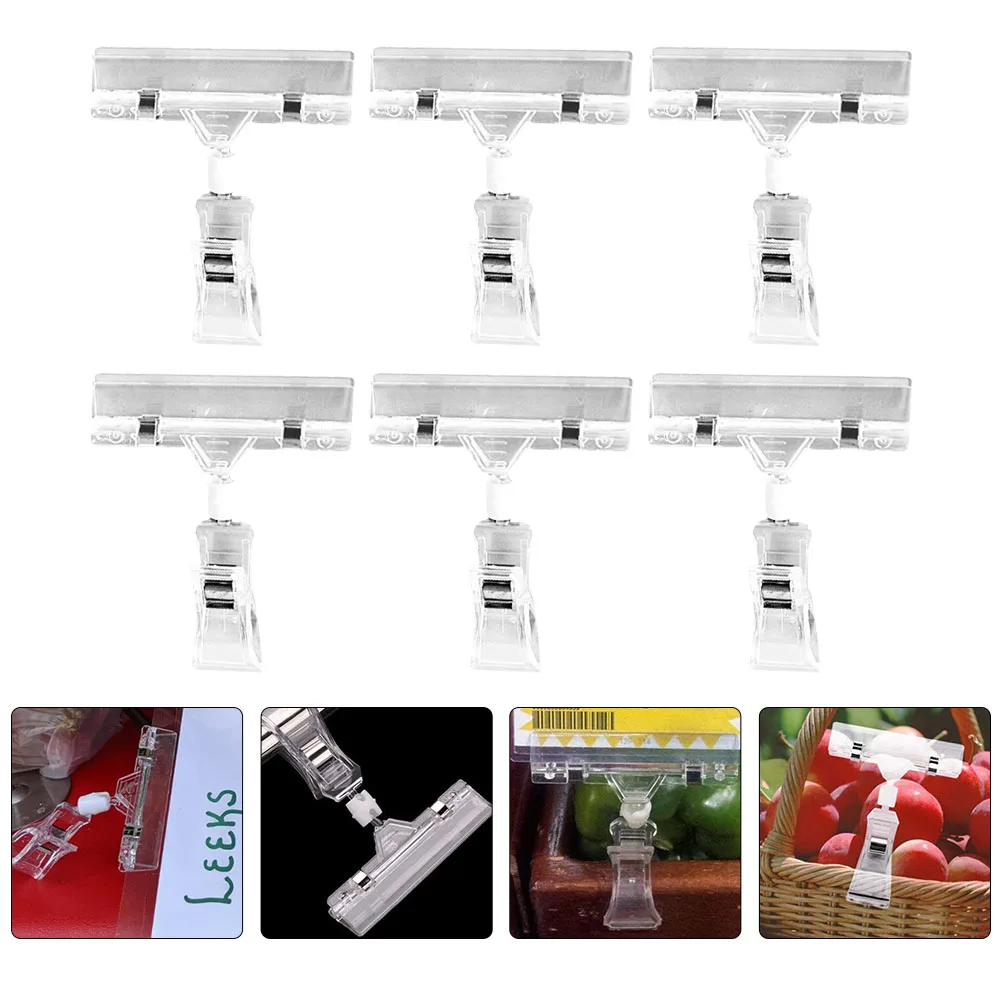 

Holder Sign Price Clip Display Clips Tag Label Merchandise Clamp Clear Plastic Stand Rack Shelf Tags Holders Signs Labels Card