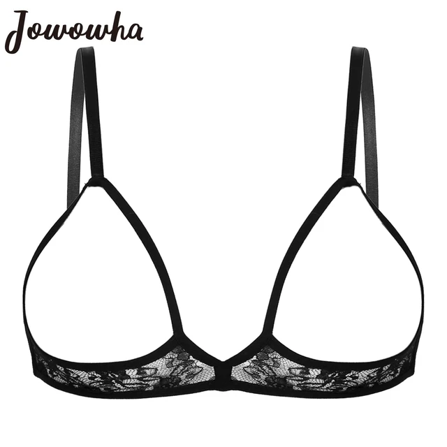 Women Sexy Lace Bra Hollow Out Sheer Erotic Breast Exposing Ladies Open Cup Bra  Top Adjustable Straps Unlined Bralette Underwear - AliExpress