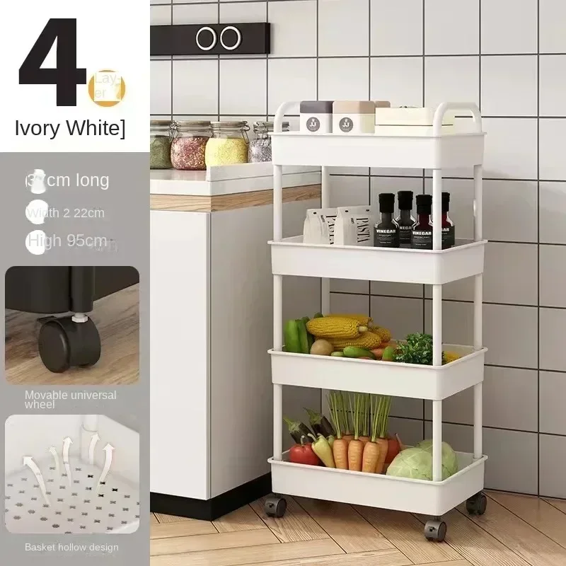 4-5 layer Trolley Rack Kitchen Floor Bedroom Bathroom Storage multi layer storage rack