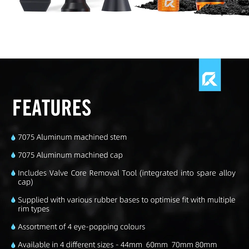 RYET Presta Tubeless-Ventile, 44/60/70/80 mm Tubeless-Fahrradventile für Rennrad/MTB, CNC-Aluminium-Ventilkern, abnehmbarer Dichtstoff-Com – Detail 8