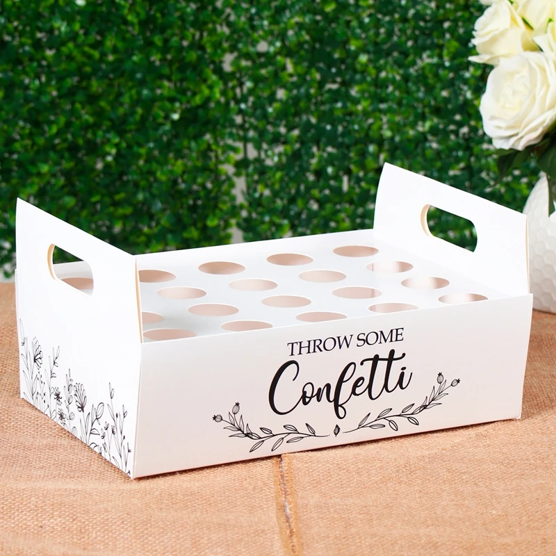 Kraftpapier Hochzeit Konfetti Kegel Halter Unterstützung für Hochzeit Dekor Konfetti Kegel Stehen Box Tablett Gefälschte Blume Hochzeit Papier Kegel – Detail 2