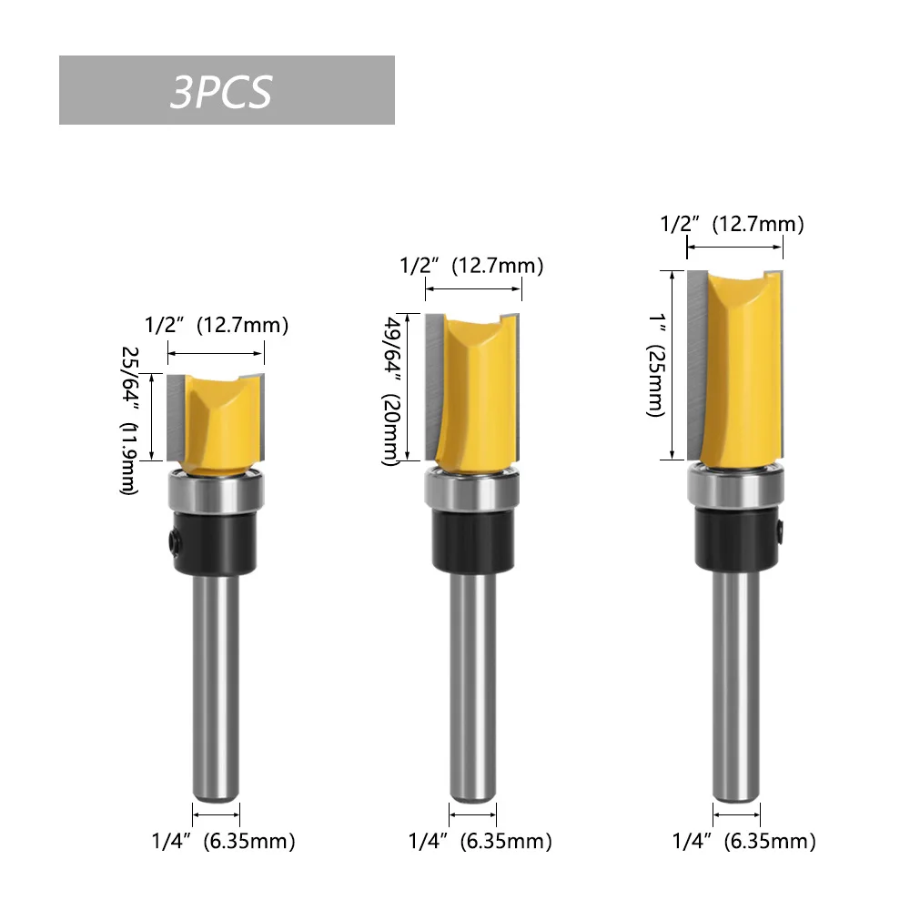 3Pcs 6mm Shank