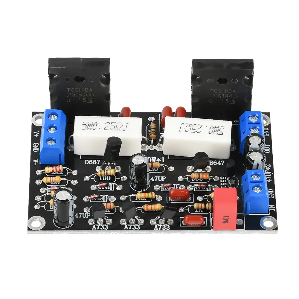 Audio Amplifier Board Module 2SC5200+2SA1943 Tube 100W DC 10V-45V Mono Channel High-Power Audio Amplifier Board Driver Speaker - 4