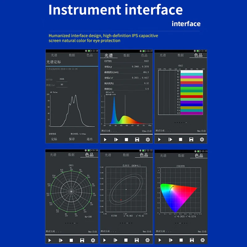 HP-350 Stroboscopic spectrum analyzer diy spectrometer Color temperature illuminometer Blue light test illuminometer HP-350F