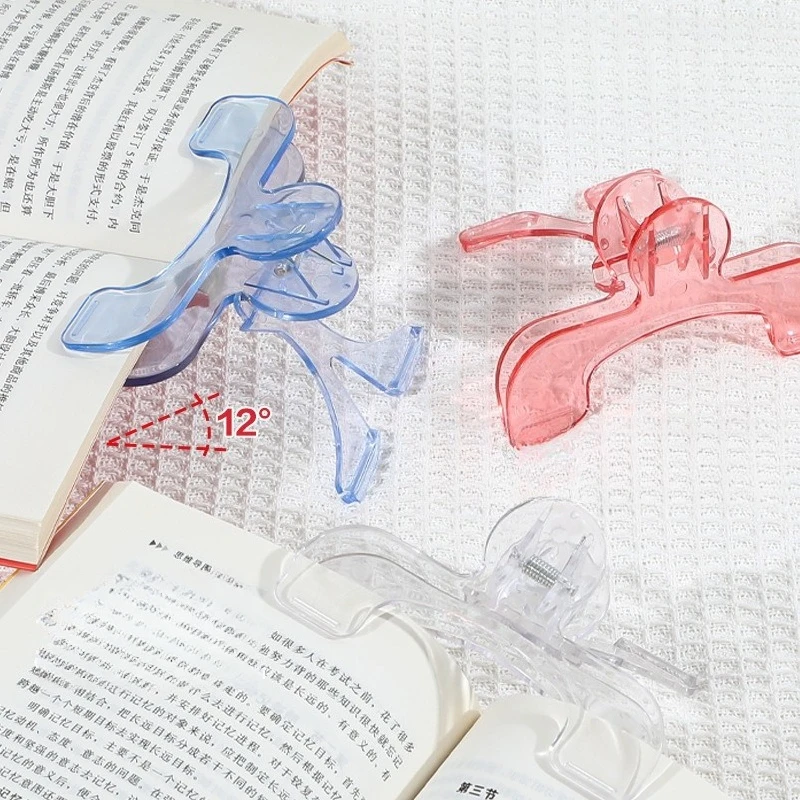 Transparent Plastic Book Holder with Holder for Reading Assistance, Fixed Documents, Bookmarks, Stationery, Learning Supplies