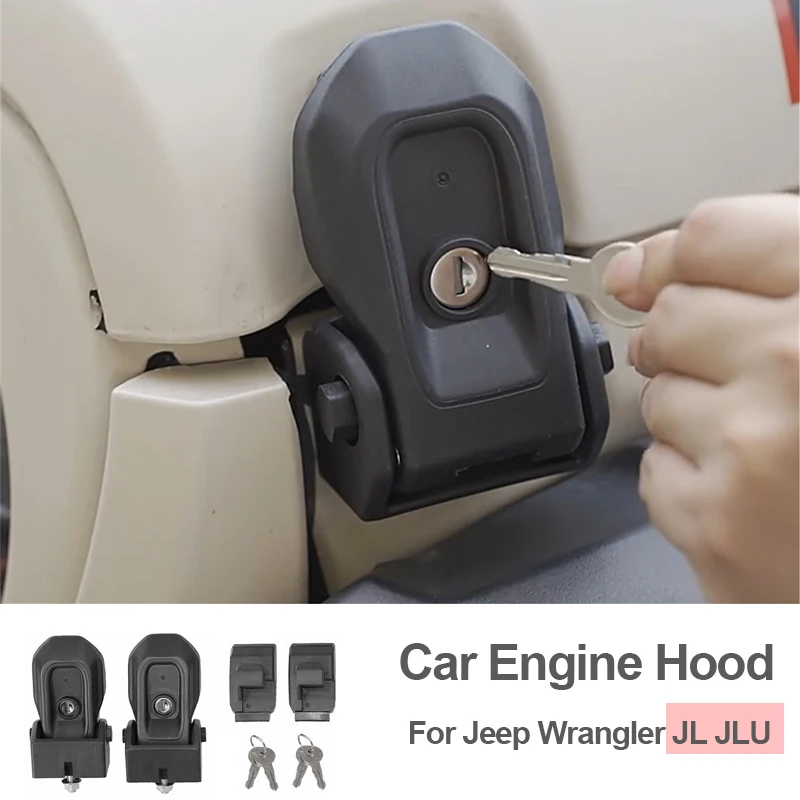 

Для Jeep wrangler JL защелка капота Lock комплекты с ключом крышкой Противоугонная Крышка для Jeep wrangler JL JT 2018 2019 2020 2021 2022