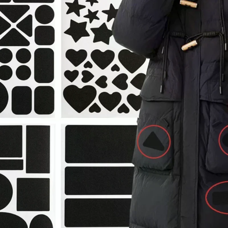 2-Piece Black Self-Adhesive Fabric Repair Patch-No-Cut Instant Fix Universal For Down Jackets Coats Clothing Mending Accessories