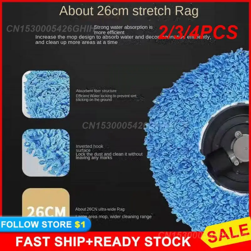 

2/3/4PCS Wet Mop Cloth Fiber Blue Mop Cloth Mop Mopping Machine Accessories Thorough Decontamination Floor Cleaning