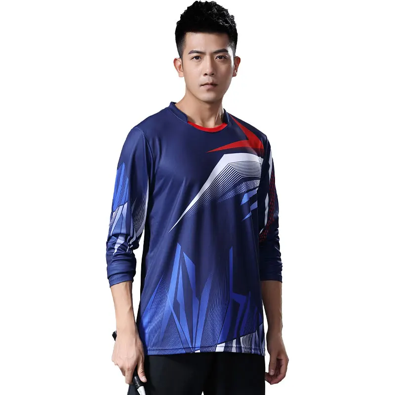 

Men's T-shirt Badminton Quick Drying Male Training Tee Uniforms Fashion Tennis Clothes Casual Long Shirts Breathable Sport Wear