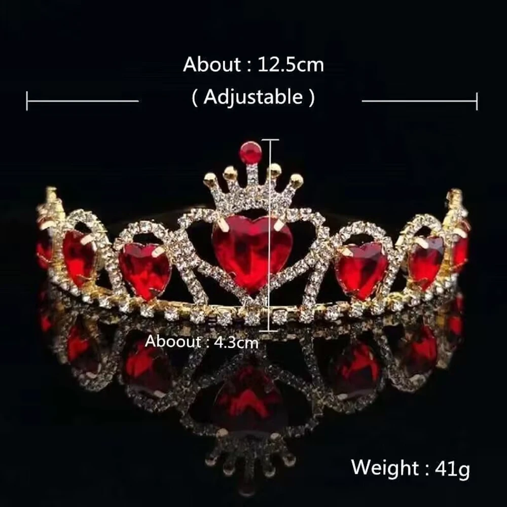 1pc Red Crown Shaped Birthday Gift Princess Headband Elegant Party Headwear Accessory Fashionable Women Royal Hair Decoration
