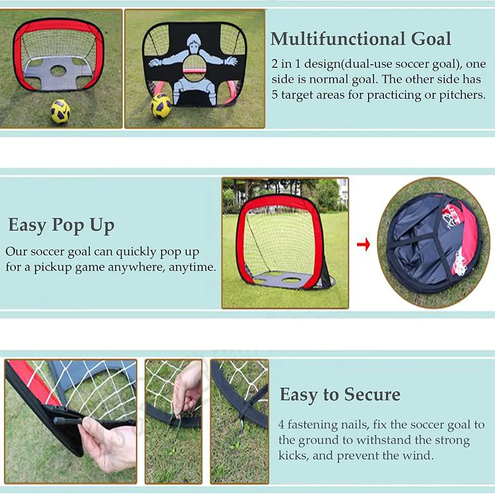 thumbnail interactive-video image 1 of Football Target Toss Net - 7x5 Ft With 3 Pocket Targets, Portable, For QB Accuracy Training 1 of 10