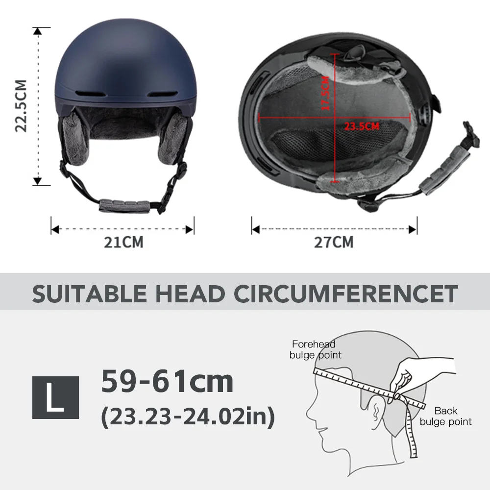 Ski Helmet Safety for Men Women Lightweight EPS Liner Thickened PC Shell Adjustable Velvet Interior Snowboard Helmet Bike Helmet 5
