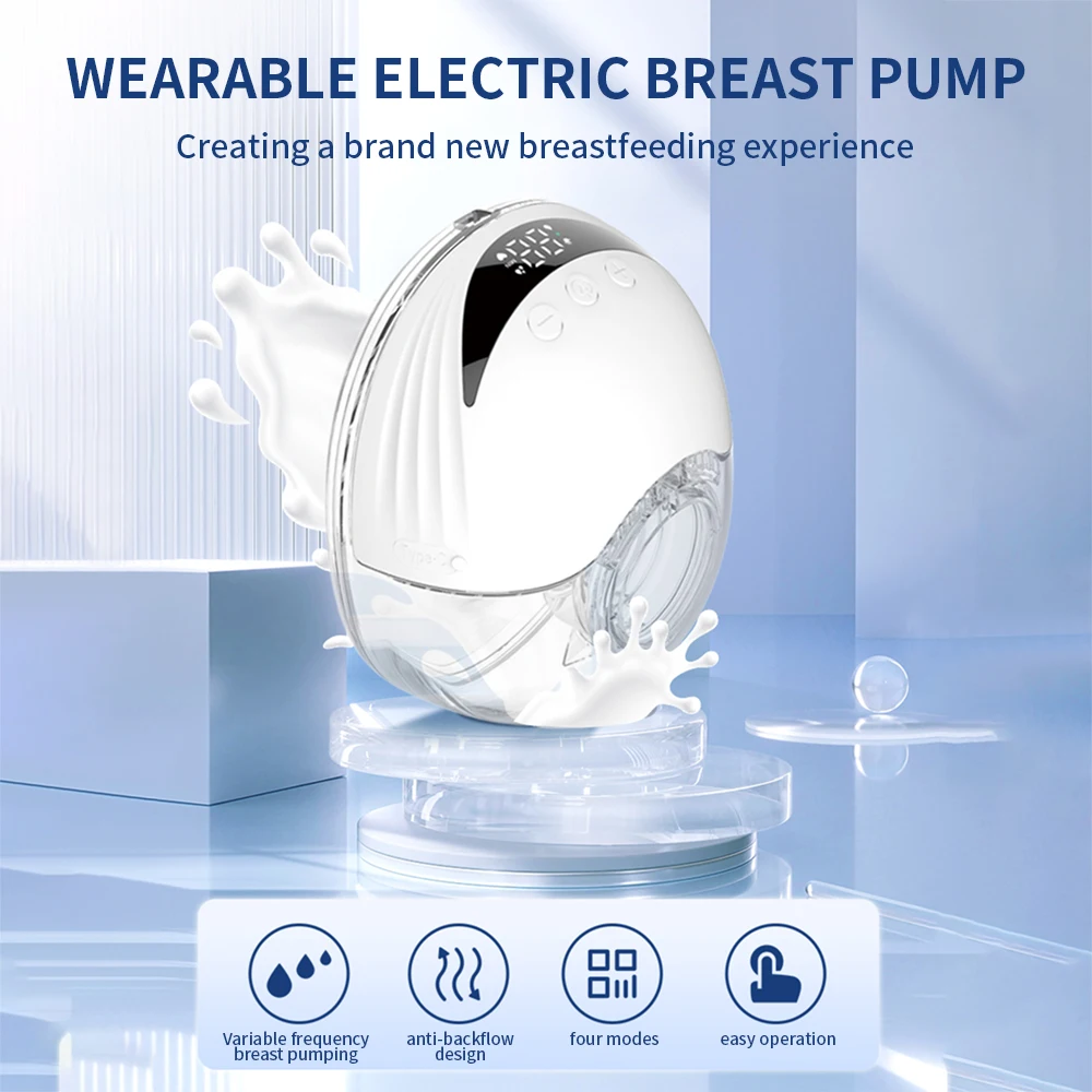Wearable Breast Pump 210ML Large Capacity Hands Free Electric Portable Breast Pump BPA-free with LED Display 4 Modes & 12 Levels 5