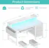 White Computer Desk with File Drawers Cabinet, 47 Inch Home Office Desks with Keyboard Tray 2