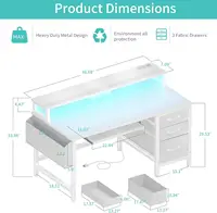 White Computer Desk with File Drawers Cabinet, 47 Inch Home Office Desks with Keyboard Tray 2