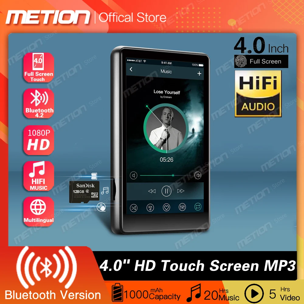 Новинка 2022 Bluetooth MP3 MP4 плеер 4 0 дюймовый сенсорный полноэкранный встроенный