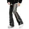 High street hip-hop Gradual change Jeans Zipper slit flared trousers design Straight leg Pants casual men and women jeans 5023 2